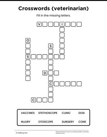 Veterinarian Mini Crossword Puzzle