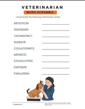 Veterinarian Word Scramble