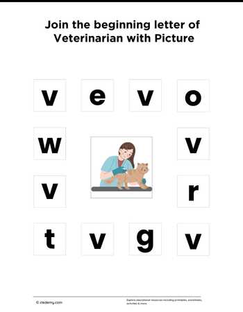 Join the Beginning Letter of Veterinarian with Picture