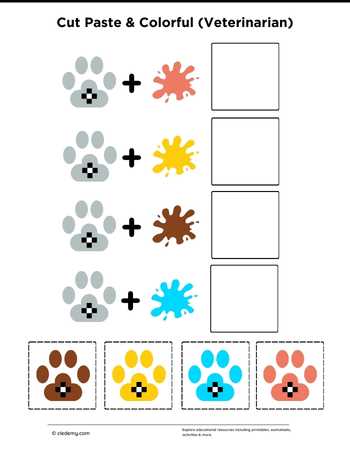Cut Paste and Colorful Veterinarian