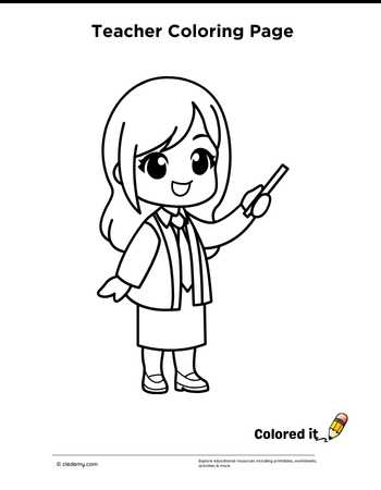 Teacher - Coloring Page