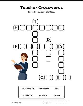 Teacher Mini Crosswords Puzzle