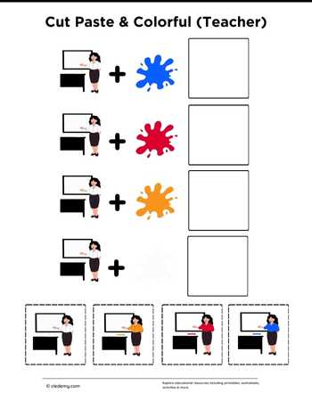 Cut Paste and Colorful Teacher