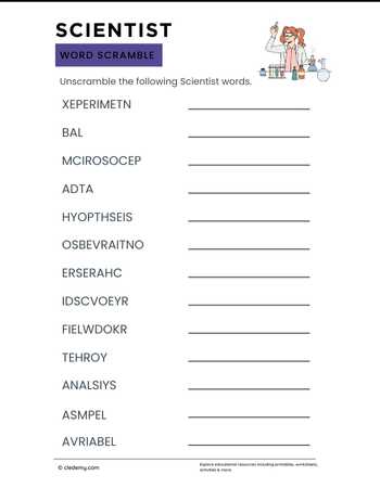 Scientist Word Scramble