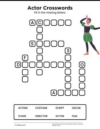 Actor Mini Crosswords Puzzle