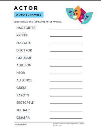 Actor Word Scramble
