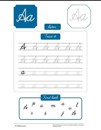 Cursive Letter A for Actor