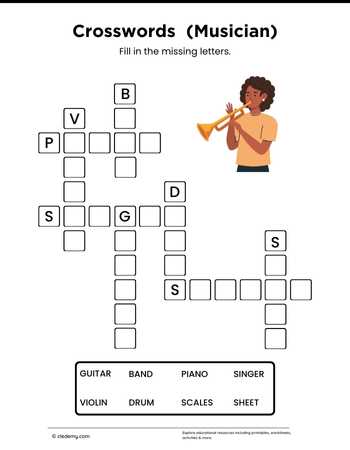 Musician Mini Crosswords Puzzle