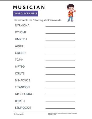 Musician Word Scramble