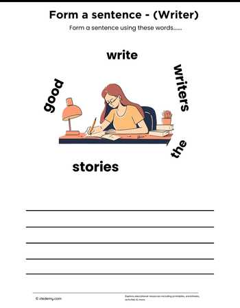 Form a sentence (Writer)