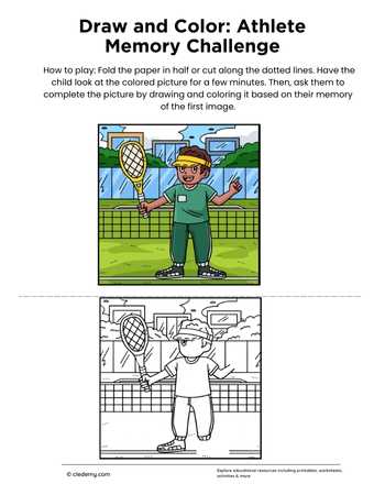 Draw and Color: Athlete Memory Challenge