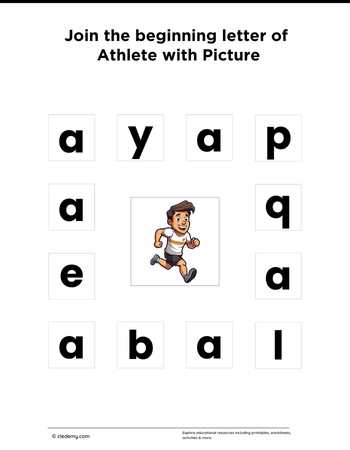 Join the Letter Matching with Athlete