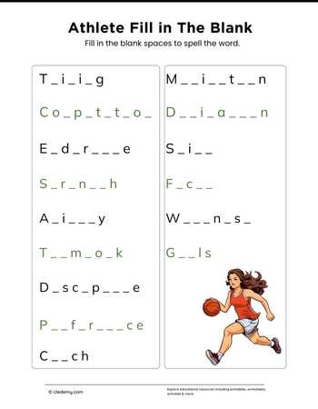 Athlete Word Challenge