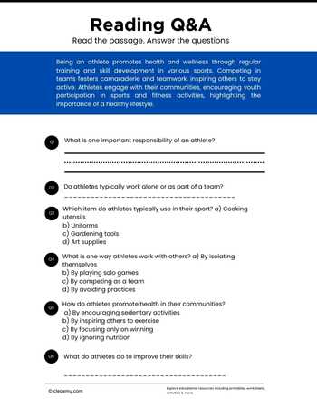 Read and Answer-Athlete