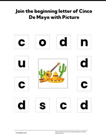 Join the Letter Matching with Cinco De Mayo