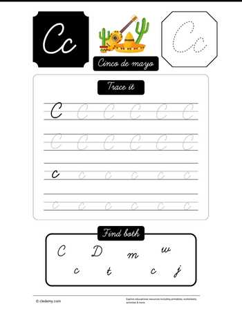 Cursive Letter C for Cinco De Mayo