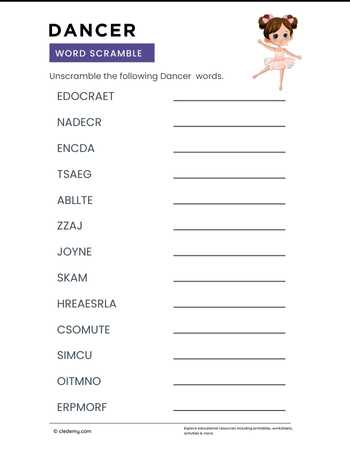 Dancer Word Scramble