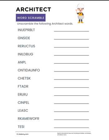 Architect Word Scramble