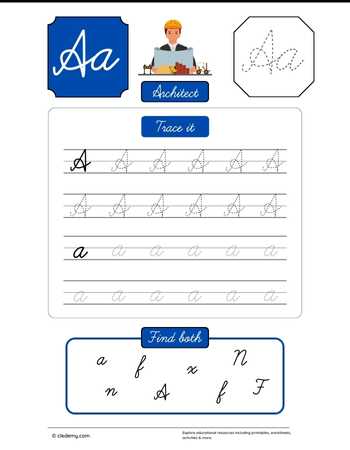 Cursive Letter A for Architect