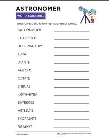 Astronomer Word Scramble