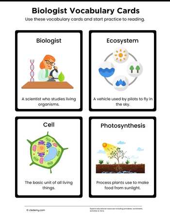Biologist-Vocabulary Cards