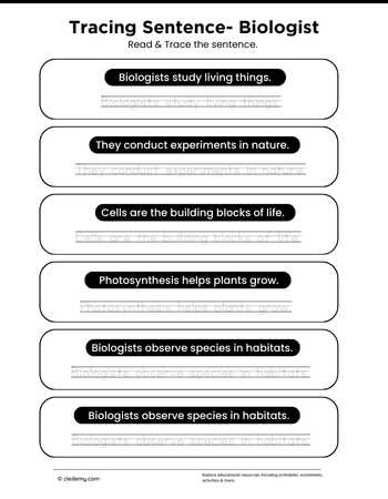 Tracing Sentence - Biologist