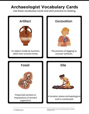 Archaeologist-Vocabulary Cards