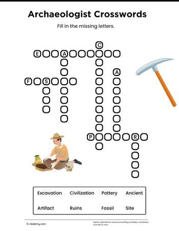 Archaeologist Mini Crosswords Puzzle
