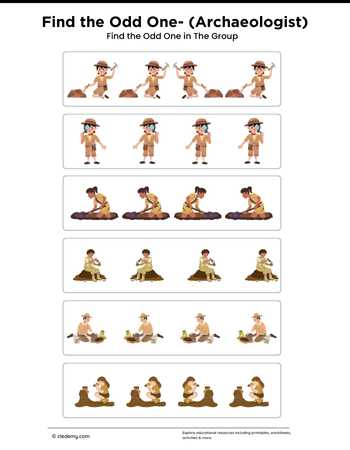 Find Odd One Out Archaeologist