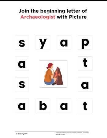 Join the Letter Matching with Archaeologist