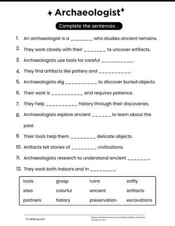 Complete Sentence-Archaeologist