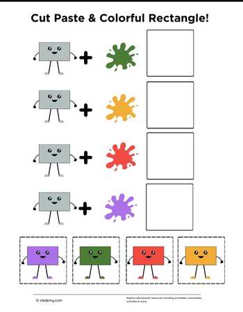 Cut Paste and Colorful Rectangle