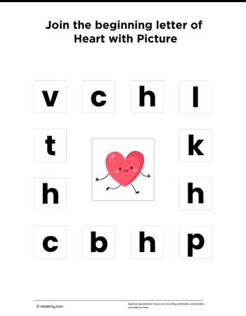 Join the Beginning Letter of Heart with Picture