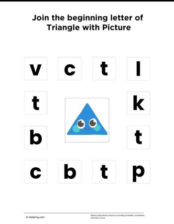 Join the Beginning Letter of Triangle with Picture