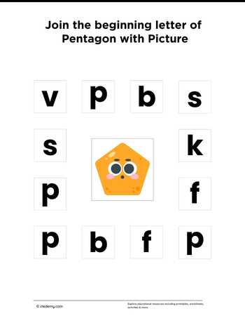 Join the Beginning Letter of Pentagon with Picture