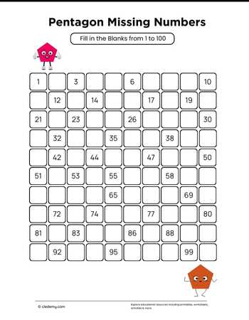 Pentagon Missing Numbers