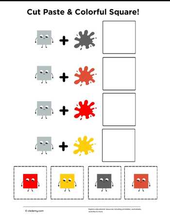 Cut Paste and Colorful Square
