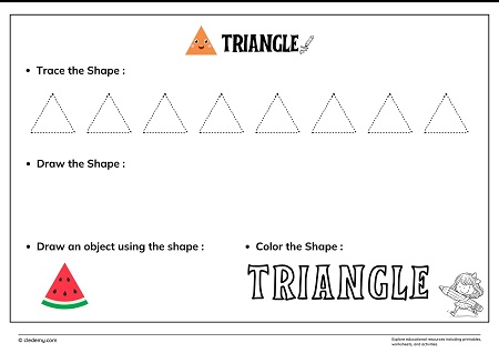 Trace and Draw 2D or 3D Shape-Triangle