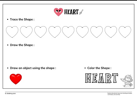 Trace and Draw 2D or 3D Shape-Heart