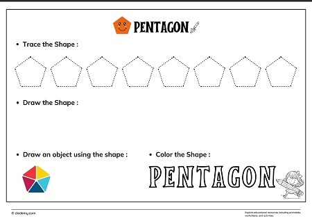 Trace and Draw 2D or 3D Shape-Pentagon