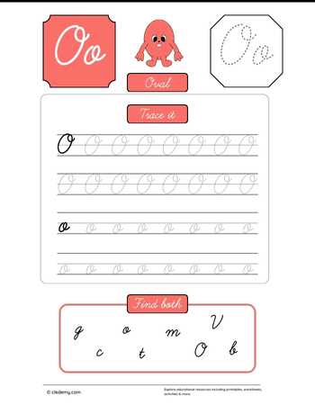 Cursive Letter O for Oval
