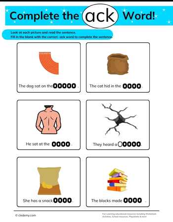 Complete the- Ack Words