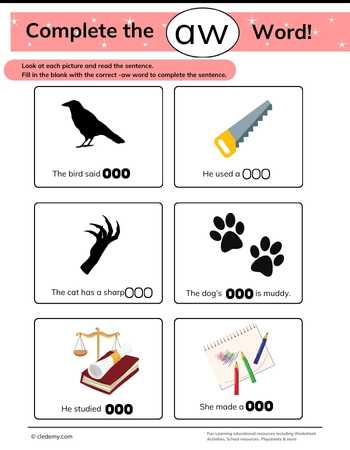Complete the- Aw Words