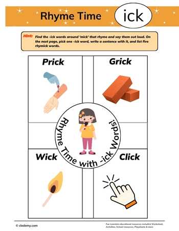 Rhyme Match with -Ick Words