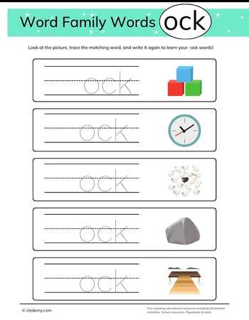 Trace, Write, and Learn- Ock Words