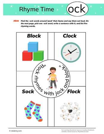 Rhyme Match With- Ock Words