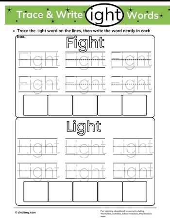 Practice Writing and Drawing Ight Words