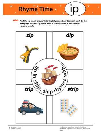 Rhyme Match With- Ip Words