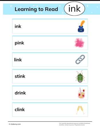 Ink Words Family Reading Practice