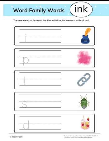 Ink Words Family – Trace and Write